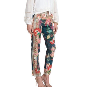 Johnny Was Paco Twill Pants Floral in Sz 8